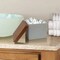 Concrete Vanity Jar | Stylish Storage for Swabs, Sponges & Bath Salts | Decorative Canister with Grey Stone & Brown Finish